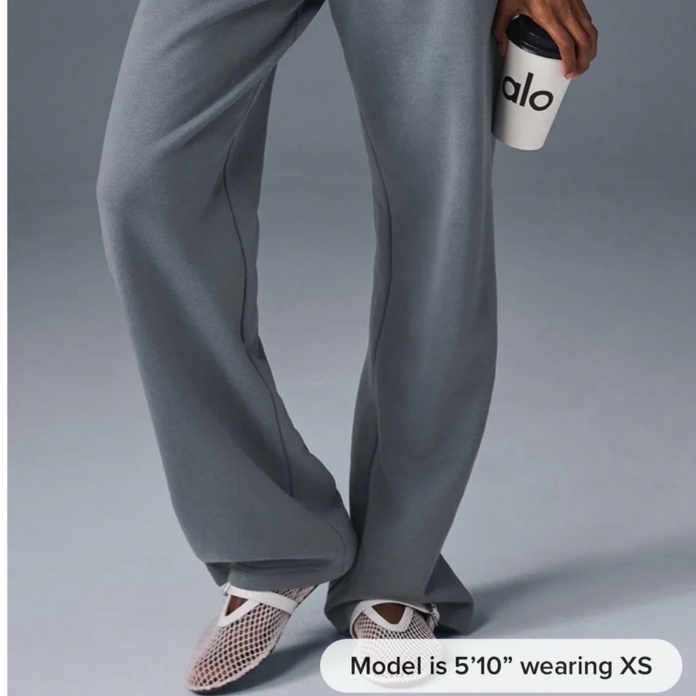 ALO Yoga Charcoal Wide-Leg Women's Pants